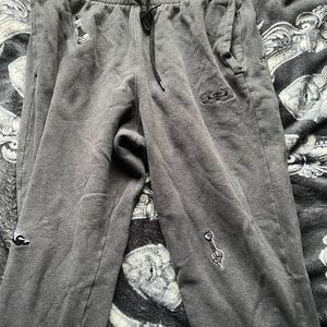 Gray Jogger Pants with Patches